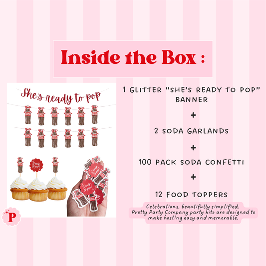 She's Ready to Pop, Retro Soda Baby Shower - Pretty Party Kit