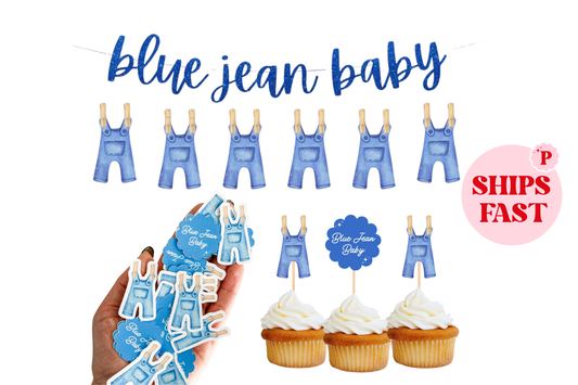 Blue Jean Baby Denim Baby Shower, Western Theme - Pretty Party Kit