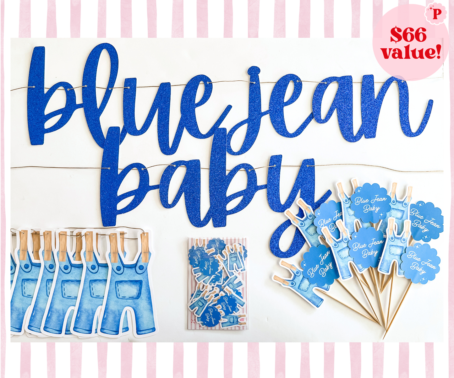 Blue Jean Baby Denim Baby Shower, Western Theme - Pretty Party Kit