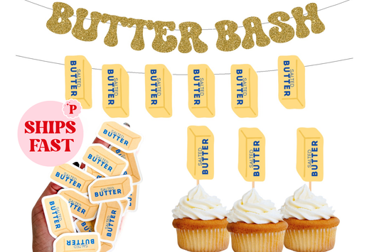 Butter Bash Birthday Decorations, Salted Butter Theme - Pretty Party Kit