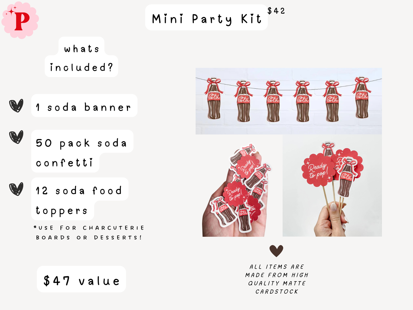 She's Ready to Pop, Retro Soda Baby Shower Kit