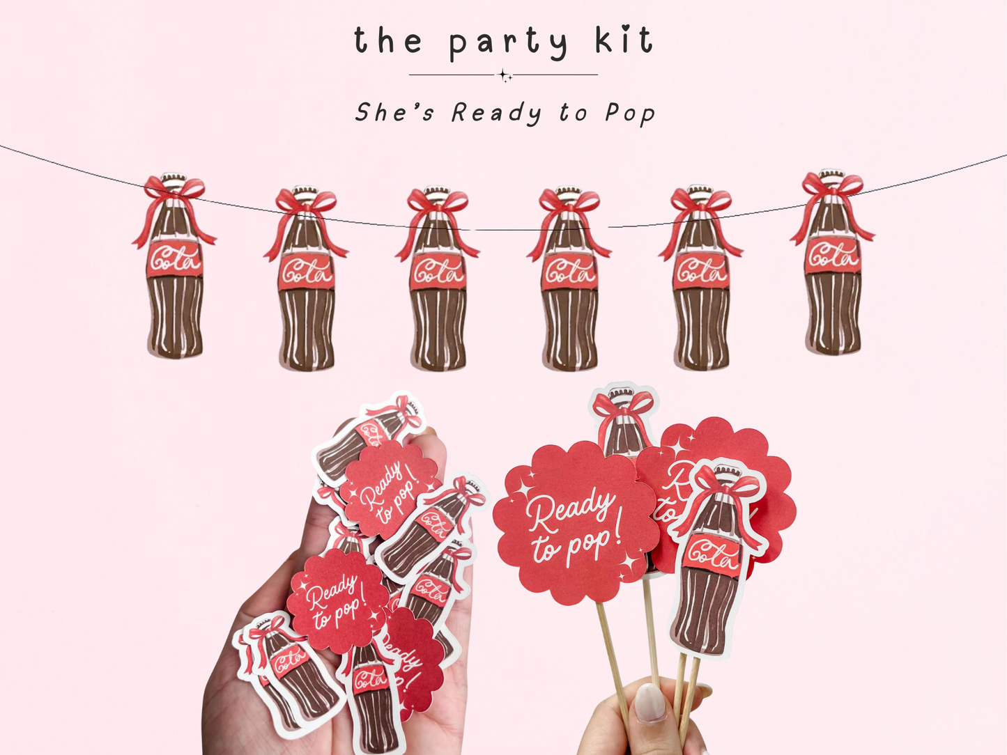 She's Ready to Pop, Retro Soda Baby Shower Kit