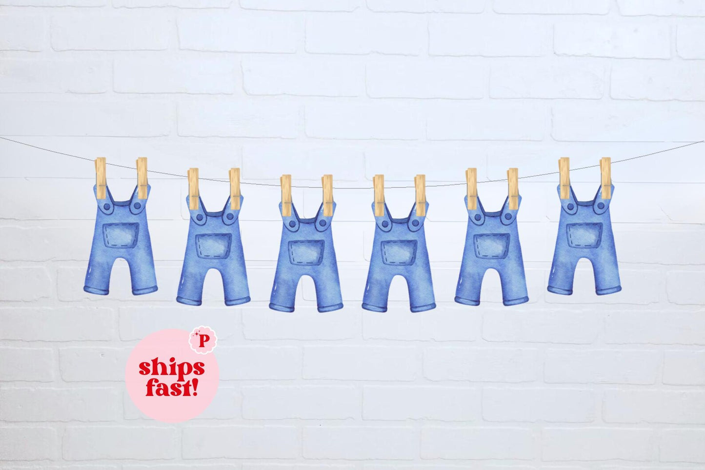 Blue Jean Baby Shower Garland