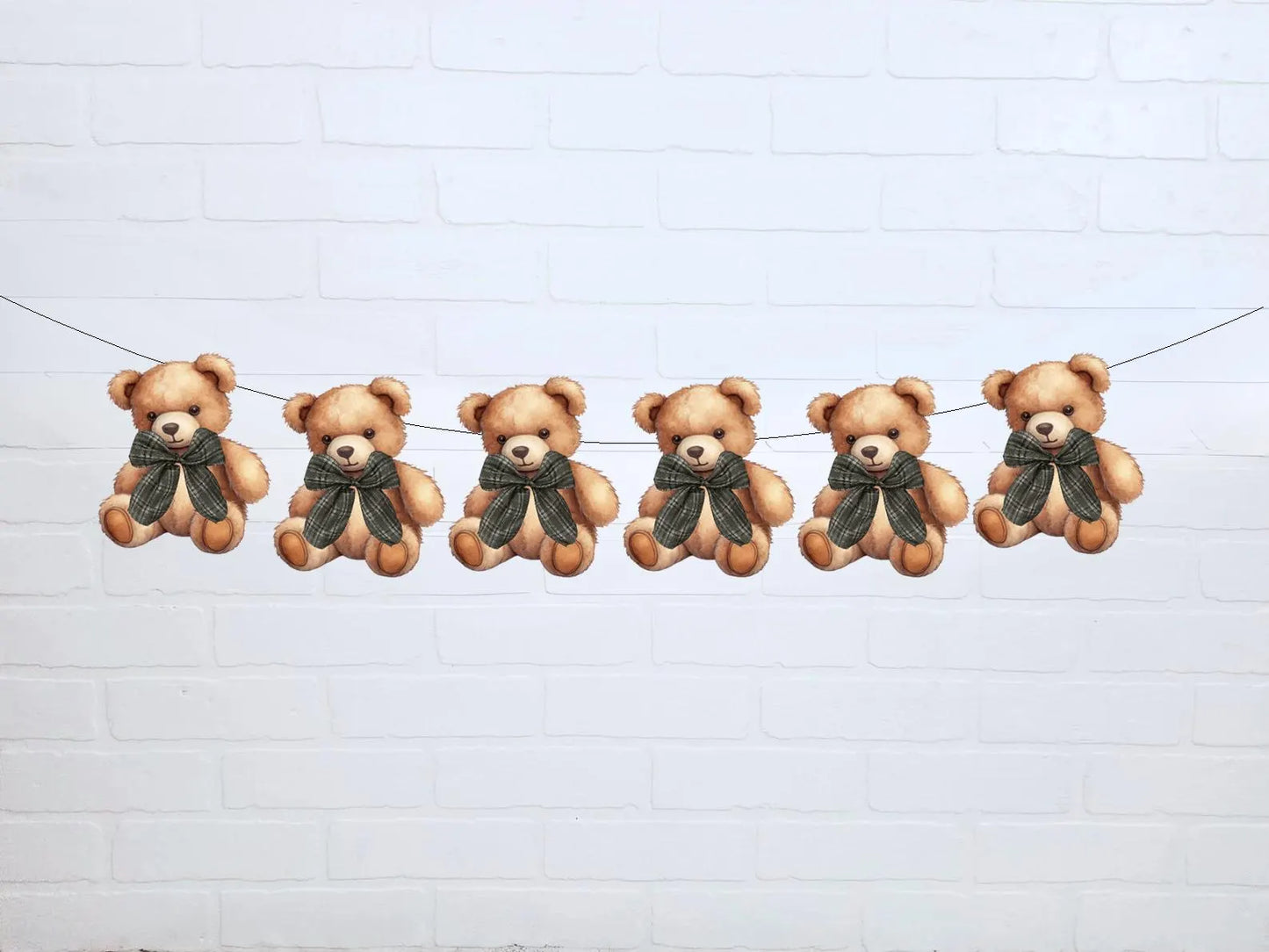 Luxury Teddy Bear Baby Shower Decorations, Plaid Bear Theme - Pretty Party Kit