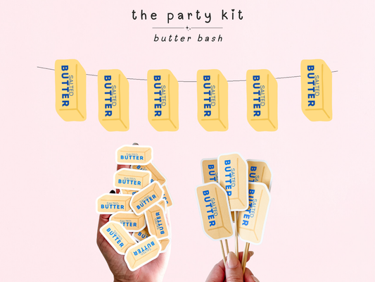 Butter Bash Birthday Decorations, Salted Butter Party Kit